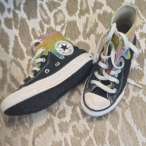 Converse Black High-Top Sneakers with Rubber Toe Cap - Picture 3 of 8